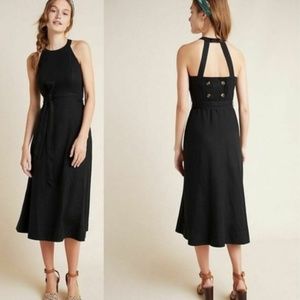 ANTHROPOLOGIE GRETA GINGHAM COCKTAIL LINEN DRESS